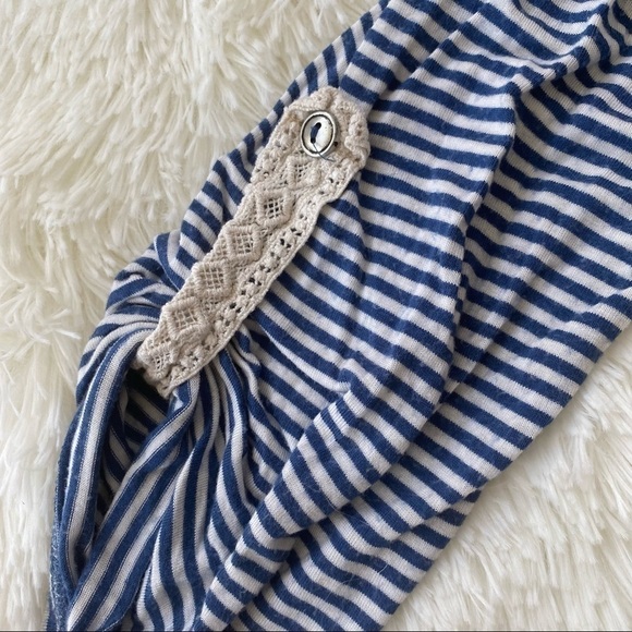 Papermoon Stripes Long Sleeves Long Back | Blue & White | One Size - Picture 3 of 7